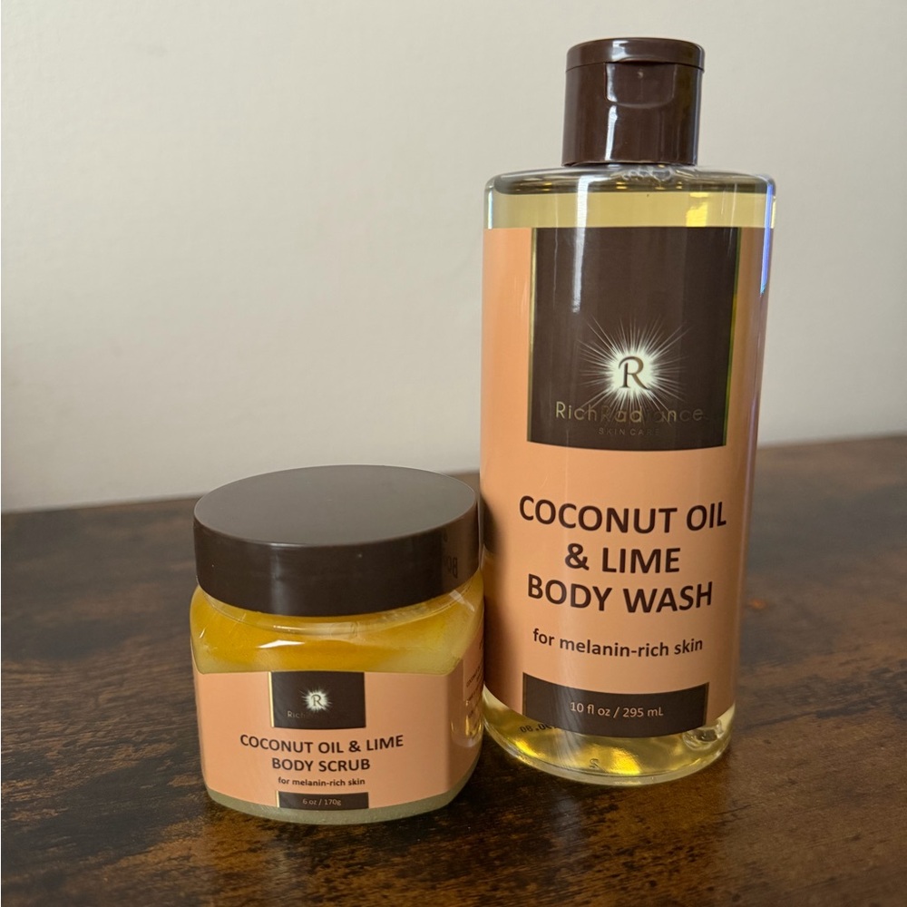 Coconut Oil & Lime Body Wash and Scrub Set